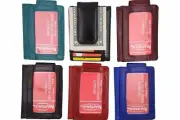 Eel Skin Leather Money Clip Front Pocket Wallet with Magnet Clip & Card ID Case