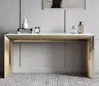 hallway console table STONE TOP GOLD STAINLESS STEEL BASE MINIMALISTIC NEW
