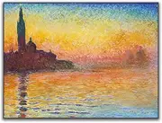 Claude Monet Wall Art Canvas - San Giorgio Maggiore At Dusk Poster - Impressionist Landscape Oil Painting Reproduction - Dusk Landscape Poster - Bedroom Hotel Home Decorate Unframed(9x12in/23x30cm)