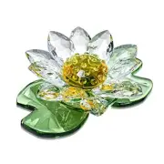 Crystal Lotus Figurine Decoration Spring Glass Decorative Lotus Flower