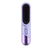 Elosung Purple 2 In 1 Rechargeable Hair Straightener Curler Styling Comb Dual Function Flat Iron Curling Wand Perfect For Use Straightening & Curling