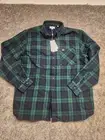 NWT Lacoste Plaid Shirt Jacket Shacket Black Watch Lumberjack French Flannel