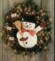Willy Winter Snowman Doll & Ornaments Pattern Folksy Country Vintage