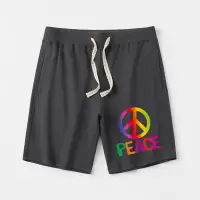 在飛比找蝦皮購物優惠-和平英文peace NO WAR反戰衣服短褲ins五分休閑褲