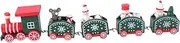 Small Christmas Train Decor Snowman Theme 3D Wooden Ornaments Christmas for Kids Decorative Train