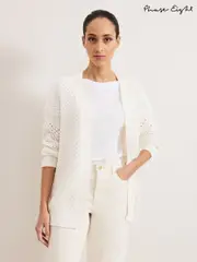 Phase Eight White Antonia Stitch 100% Cotton Cardigan (F83133) | $219