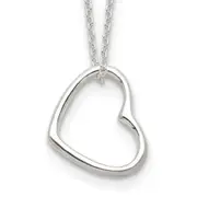 Sterling Silver Heart 14 In W/2 Ext Necklace