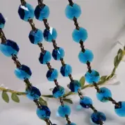 22Yards Peacock Blue Chain Crystal Octagonal beads Garland Chandelier Decoration