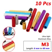 10 Pcs M3 Threaded Standoffs Knurled Round Spacer Nuts Sleeves Anodized Aluminum