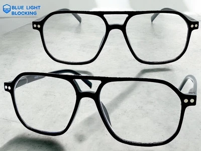 Mens Classic Vintage Retro Blue Light Blocking READING EYE GLASSES READERS +1.50