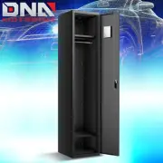 71" Lockable Heavy Duty Metal Storage Cabinet 1 Door & Tall Storage Locker Black