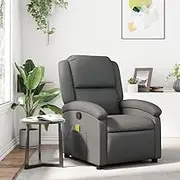 Massage Recliner Chair for Reading, Lazy Room Furniture, Comfy Living Room Spaces, Faux Leather Chair, Bedroom Recliners & Lounge Chairs, Grey Sofa