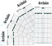 Acclaim Lawn Bowls Score Paper Sheets 500 Single Sided White Green Black Text Paper Printed Sheets 8 1/4" x 3 1/4"