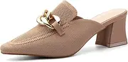 [NEWBELLA] Mousse Fit Women Flat Mules Commute Pointed Toe Mules Flats Slip On Slides Walking Shoes