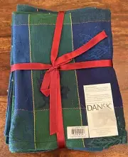 4 NEW Dansk Blue/ Green Plaid Cotton 28 x 18" Towels-Blue Green Yellow T L