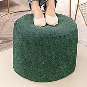 Sturdy Boucle Pouf Ottoman and Foot Rest Nice Living Room Decor Lightweight Ottoman Filler Comfort Pouf Cover Modern Foam Stuffed Poof Perfect to Rest Your Feet No Need Assemble (Moss Green)