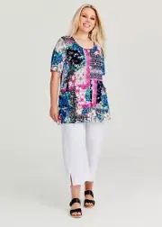New Tags - TS TAKING SHAPE Size 14 Or XS Pocket Detail Sparkle Tunic Blue Lagoon