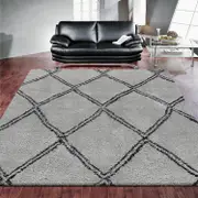 Serenate Sun Tribal Shaggy Grey Rug