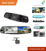 Dual Lens Car Camera with 1080P Video and Wide Angle for Front & Rear Views