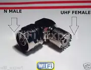 1x Adapter 90° UHF Female jack SO239 to N Plug Male RF connector right angle USA