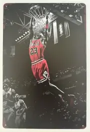 Michael Jordan Gliding In The Air For Dunk 8”X12” Metal Photo Sign Chicago Bulls