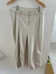 7 For All Mankind Women's Faux Leather Pants Bootcut Ivory Size L