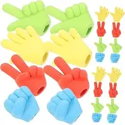 OHPHCALL 24Pcs Practical Finger Shaped Erasers Pencil Topper Erasers for Prizes Decorative Accessories for Writing Drawing and