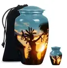 Tribesman Hearth - Wolf Howling Inspired Urn For Human Ashes