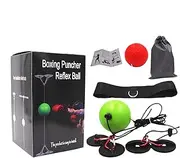 Boxing Reflex Ball, Boxbollen Boxing with App, Head Punching Ball, Improves Reflexes, Adjustable Headband, 15.5cm/6.1 Inches, for Men, Women, Fitness