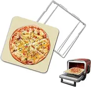 [AJinTeby] 12" Terracotta Cordierite Pizza Stone with Rack for Ninja Oven & Grill, Fits Ninja 8-in-1, OO101, OO100 Series, Baking Stone Set