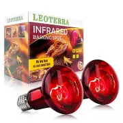 50w Reptile Infrared Heat Lamp Night Light Red Reptile Bulb Pack of 2 for Rep...