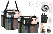 Mesh Shower Caddy Portable, Shower Caddy Basket Tote for L 2 Pack L Black