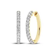 Meera 1.00ct Laboratory Grown Solitaire Diamond Hoop Earrings in 9kt Yellow Gold