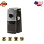 Compact Black Coffee Burr Grinder with Dual Safety and Easy Cleanup Features