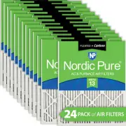 Nordic Pure 12x18x1 Pleated Air Filters MERV 13 Plus Carbon 24 Pack