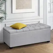 Artiss Storage Ottoman Blanket Box PU Leather Fabric Chest Toy Foot Stool LARGE