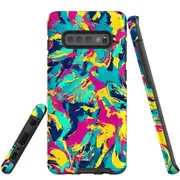 For Samsung Galaxy S10+ Plus Tough Protective Cover, Abstract Strokes