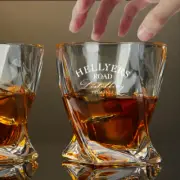 Custom Engraved Hellyers Road Whiskey Glass – 10 oz Twisted Rocks Glass