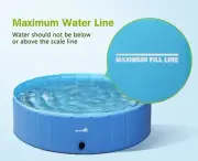 Pecute Foldable Dog Pool for Large Dogs 71" x 12", Portable Kiddie Pool Hard PVC