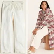 J Crew Drawstring cuffed crepe pant in Ivory White NWT Size 4 Ret $134