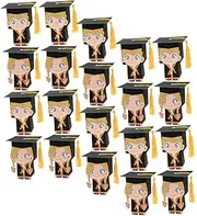 jojofuny 20pcs Boxes Doctoral Cap Candy Boxes Containers for Graduation Party Favors Decorative present Cases for Candies Cookies and Treats