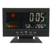 LED Digital Alarm Clock Snooze Calendar Thermometer Weather Color Display