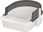 Stgfyxgs High-Sided Cat Litter Box, Anti- Cat Litter Box, Kitten Litter Box, Semi-Enclosed, Removable Kitten Litter Boxes, Easy to, Black, L