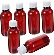 iplusmile 6pcs Medicine Bottles with Caps Light Blocking Storage Containers for Capsules and Supplements Travel Organizer with Measurement Scale for Home Office Use
