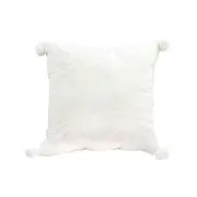 SOGA 45cm Throw Pillow White Soft Plush Christmas Snowflake Ball Square For festive Holiday