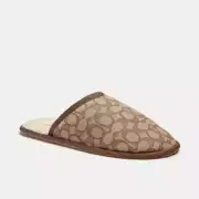 Coach Signature Slippers Men's Khaki 8 NEW WITH TAGS