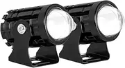 Super Bright Motorcycle LED Explorers Headlight Projector Fisheye Lens LED Moto Fog Auxiliary Motorcycle Headlight Spotlights(2pc Yellow Switch)
