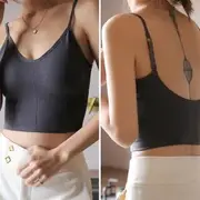 Plain Wireless Bra Top Gray - L