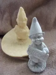 latex tiny lady gnome mold plaster cement casting mould 3"H x 1.5"W
