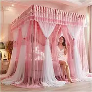 Bed Canopy Bed Canopy for s, Pink High-Density Mesh Mosquito Net, Bedroom Warm Decorative Bed Curtain (Size : 180x220x200cm)